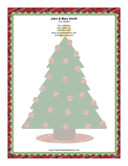 Large Christmas Tree Colorful Decorations stationery design