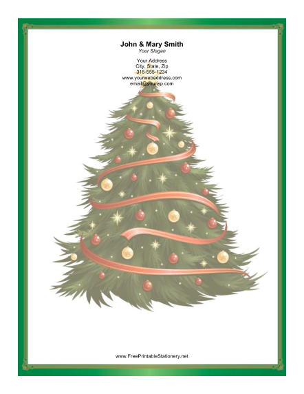 Large Christmas Tree Garlands stationery design