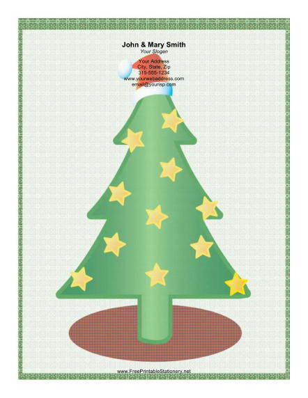 Large Christmas Tree Santa Hat stationery design