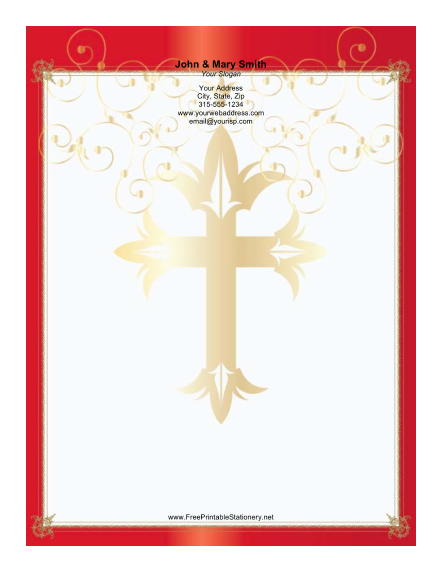 Large Cross stationery design