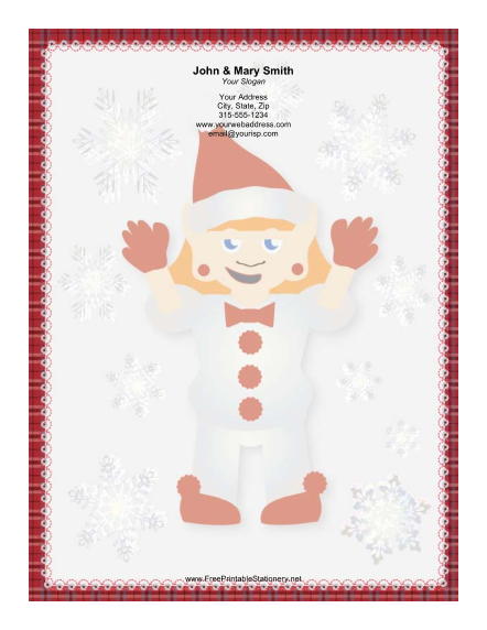 Large Elf stationery design