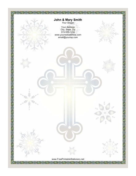 Large Silver Cross stationery design