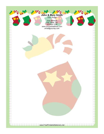 Large Stocking stationery design