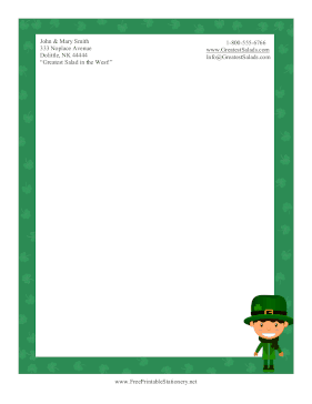 Leprechaun Stationery stationery design