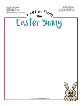 Letter From Easter Bunny Stationery stationery design