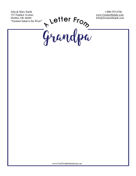 Letter From Grandpa Stationery stationery design
