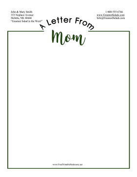 Letter From Mom Stationery stationery design