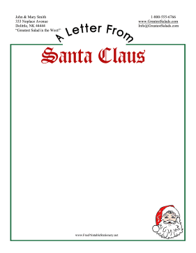 Letter From Santa Stationery stationery design