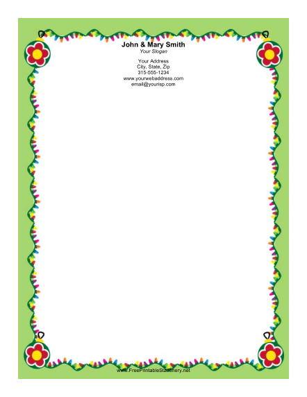 Lights and Flowers stationery design