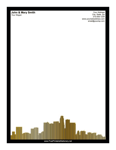 Los Angeles Skyline Black stationery design