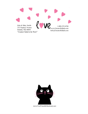 Love Cat stationery design