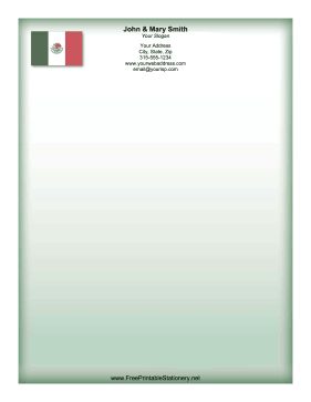 Mexico Flag stationery design