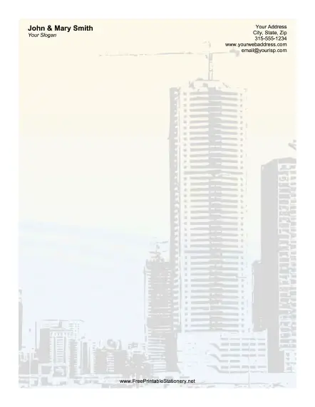 Miami Skyline Yellow stationery design