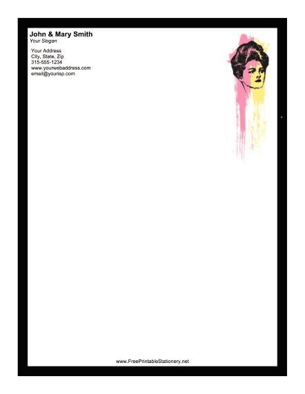 Model Woman White stationery design