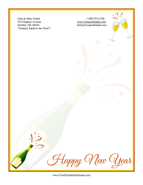 New Year Champagne Stationery stationery design
