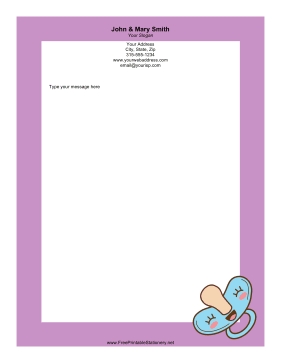 Pacifier stationery design