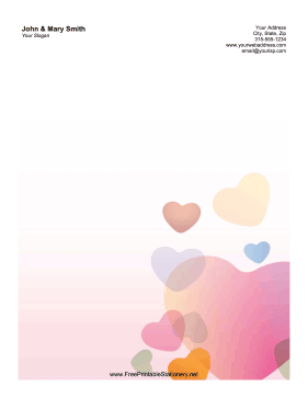 Pastel Hearts stationery design