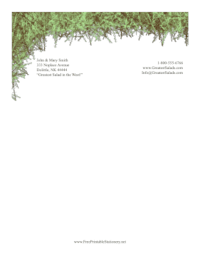 Pine Tree Canopy stationery design