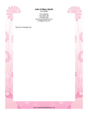 Pink Daisy stationery design