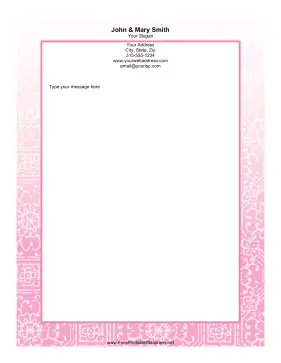 Pink Floral stationery design