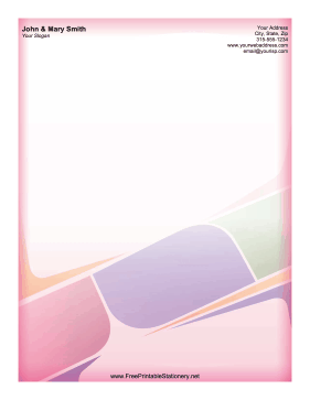 Pink Purple Block stationery design