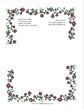 Pretty Little Pink Flowers stationery design