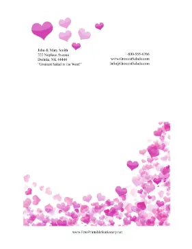Pretty Pink Hearts stationery design