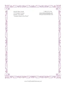 Purple Scribbles Border stationery design