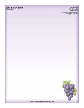 Purple Wine Grapes stationery design