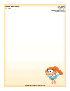 Redhead Fairy stationery design