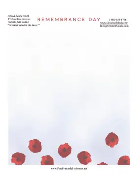 Remembrance Day Stationery stationery design