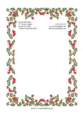 Rowan Berry Border stationery design