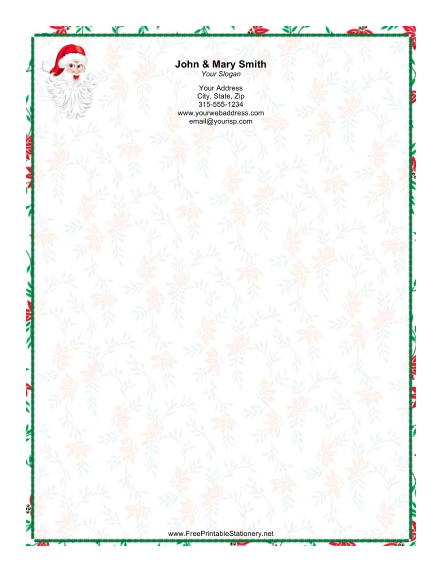 Santa Claus Holiday Border stationery design