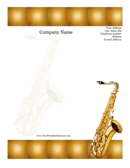 Saxophone stationery design