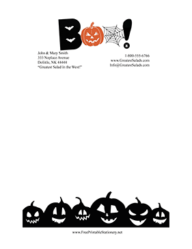 Scary Pumpkins stationery design