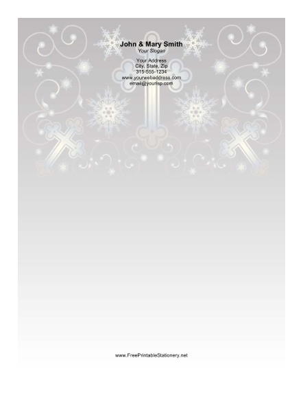 Several Crosses Ornate Background stationery design