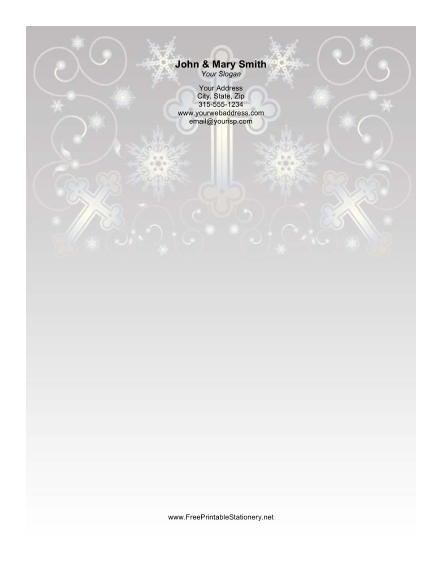 Several Crosses Ornate Background stationery design