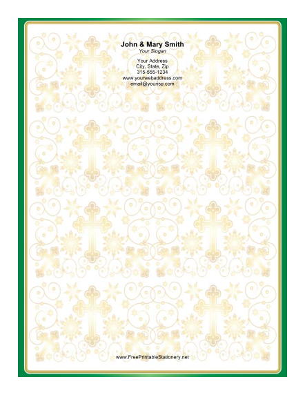 Several Gold Crosses stationery design