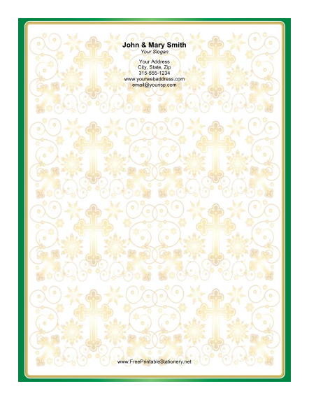 Several Gold Crosses stationery design