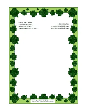 Shamrock Border stationery design