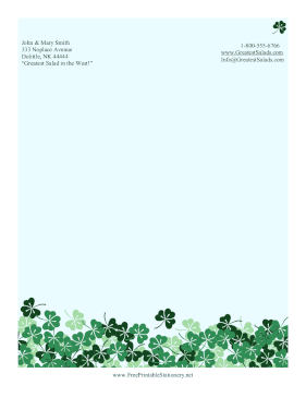 Shamrocks Stationery stationery design