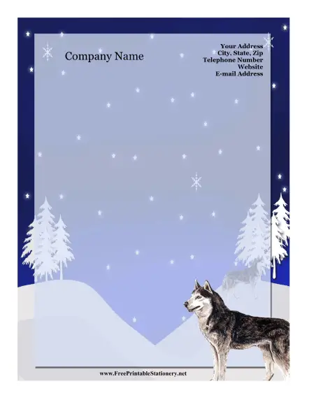 Siberian Husky stationery design