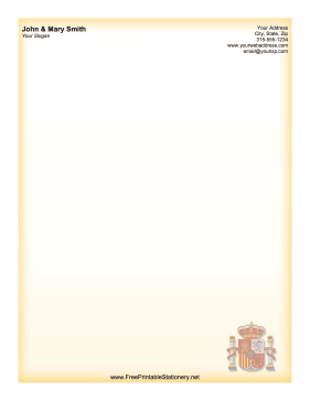 Spain Crown stationery design