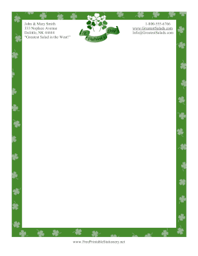 St Patricks Day Stationery stationery design