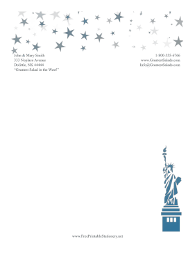 Statue Of Liberty stationery design