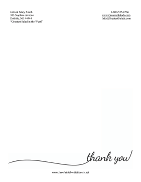 Thank You Stationery Simple stationery design