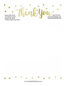 Thank You Stationery Stars stationery design