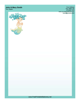 Turquoise Mermaid stationery design