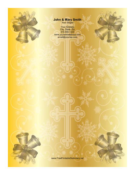 Two Golden Bells stationery design