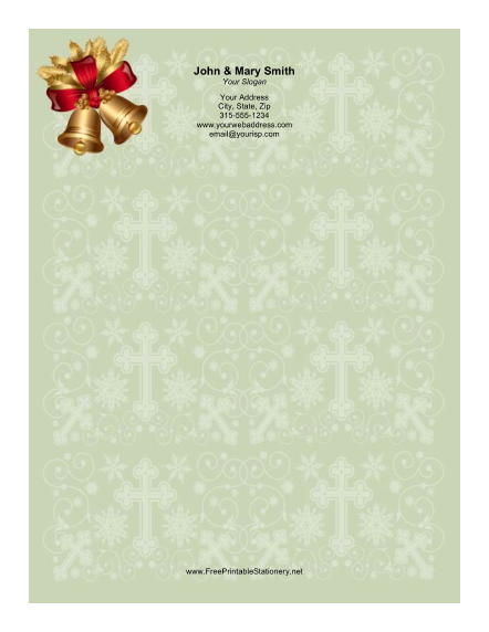 Two Holiday Bells stationery design